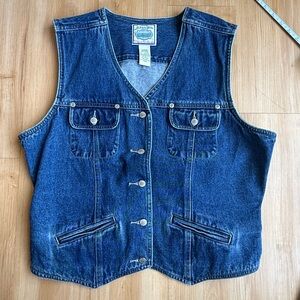 St. John’s Bay Denim Button-Up Vest 100% cotton